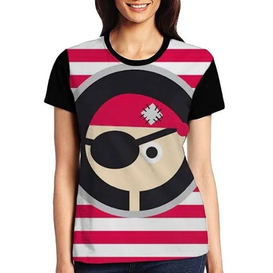 Red and Black Fashionable Ladies T-shirt